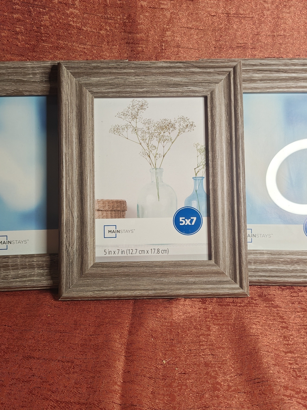 Mainstays Set of 3 5x7 Gray Wood Photo Frames, Rectangle, Holds 1 Photo
